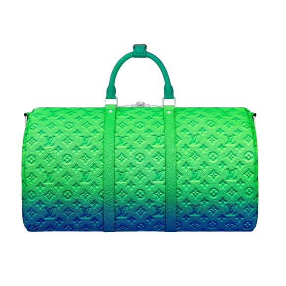 Louis Vuitton Keepall Bandouliere 50 Blue Green Taurillon Weekend Travel Bag - Picture 1 of 11